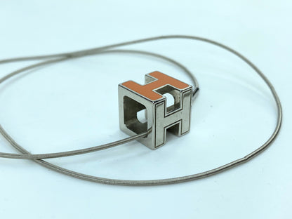 Vintage Hermes Cage d'Ache H Cube Accessory Necklace for Women with box GS687