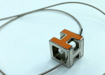 Vintage Hermes Cage d'Ache H Cube Accessory Necklace for Women with box GS687