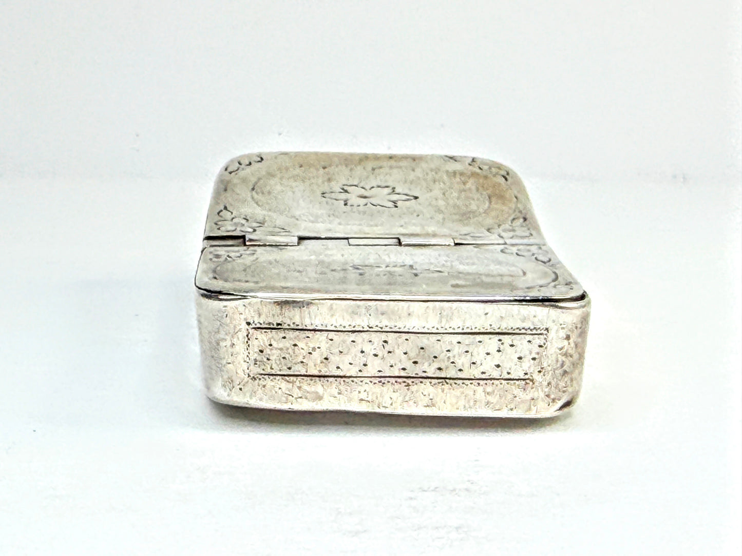 Vintage Bellingham Sterling Silver Curved Double-Opening Snuff Box 2.5" SS371