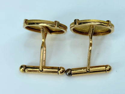 18K yellow gold 1905-1907 British Half Sovereign gold cuff link 15g GS165