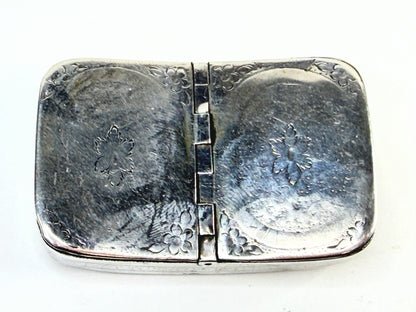 Vintage Bellingham Sterling Silver Curved Double-Opening Snuff Box 2.5" SS371