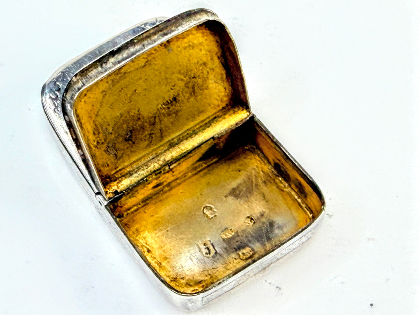 Vintage Bellingham Sterling Silver Curved Double-Opening Snuff Box 2.5" SS371