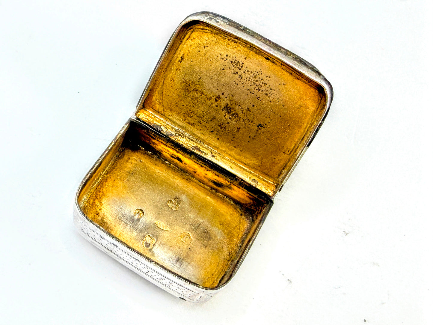 Vintage Bellingham Sterling Silver Curved Double-Opening Snuff Box 2.5" SS371
