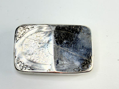 Vintage Bellingham Sterling Silver Curved Double-Opening Snuff Box 2.5" SS371