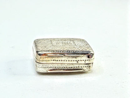 Antique English Sterling Silver Double-Lid Vinaigrette Box 12.2g 1" SS372