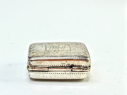 Antique English Sterling Silver Double-Lid Vinaigrette Box 12.2g 1" SS372