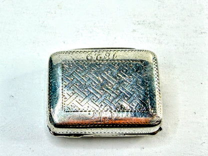 Antique English Sterling Silver Double-Lid Vinaigrette Box 12.2g 1" SS372