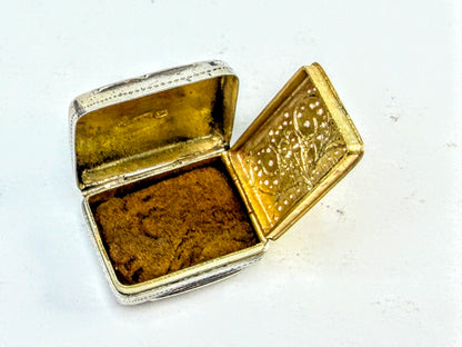 Antique English Sterling Silver Double-Lid Vinaigrette Box 12.2g 1" SS372