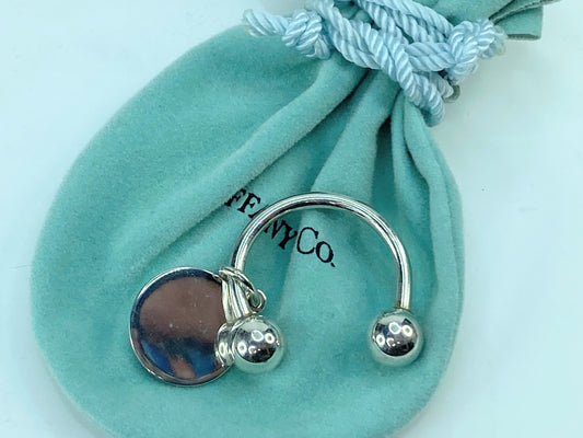 Tiffany and Co. Sterling Silver Key Ring Round tag in Sterling Silver JR677
