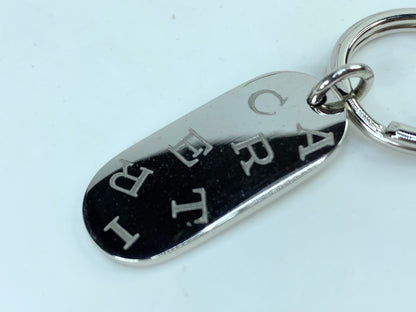 Vintage CARTIER key ring model Oval platinum finish with pouch GS690