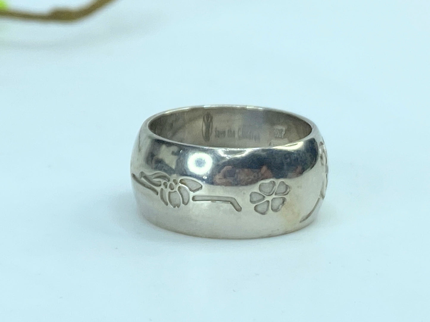 Vintage Sterling BVLGARI Save the Children Silver Ring, Size 54 in bag GS691