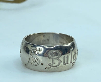 Vintage Sterling BVLGARI Save the Children Silver Ring, Size 54 in bag GS691