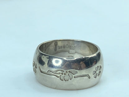 Vintage Sterling BVLGARI Save the Children Silver Ring, Size 54 in bag GS691