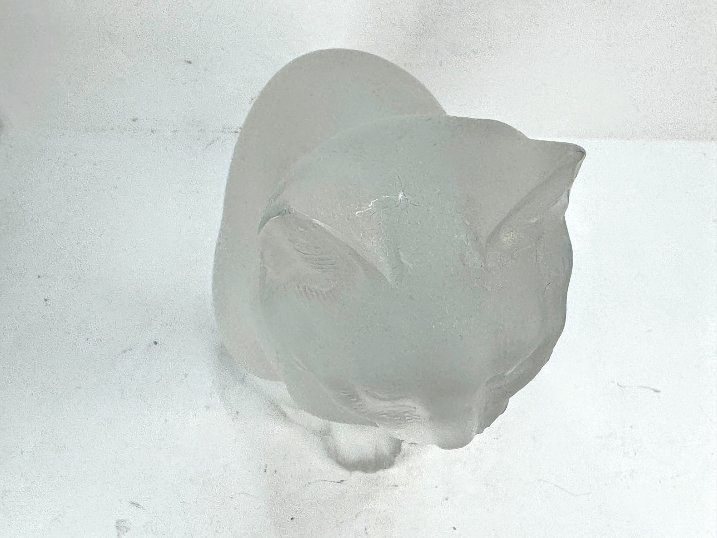 Vintage Lalique Frosted Crystal "Chat Assis" Sitting Cat Figurine 8 1/4" A994