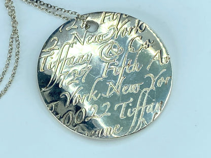 Tiffany & Co. Notes 727 Fifth Avenue New York Round Pendant Necklace JR9300