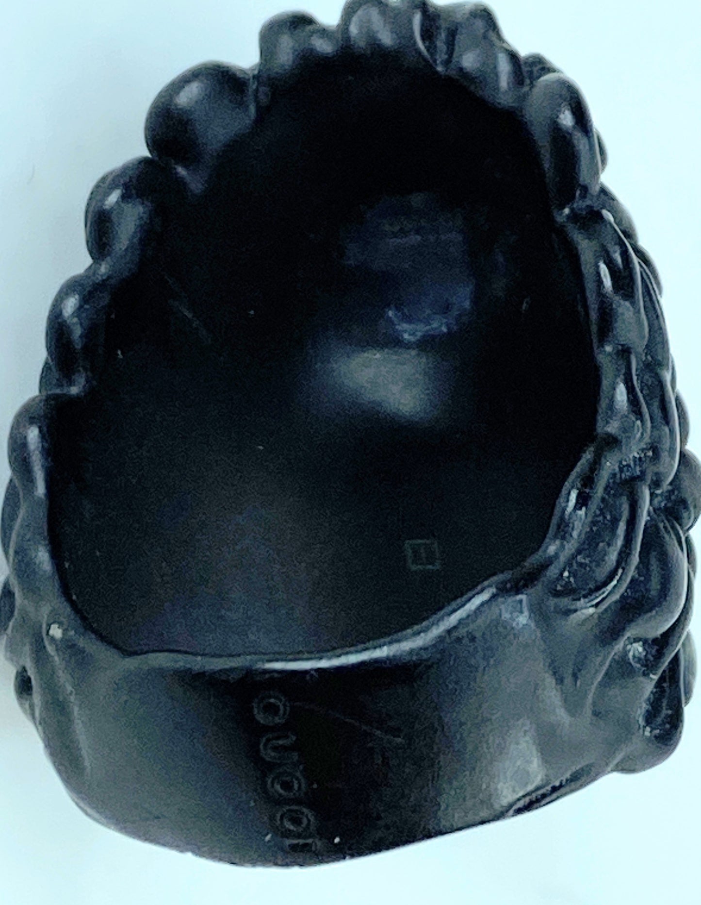 Gucci Black Lion Head Resin Cuff with Faux Pearl and Crystal GS693