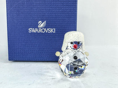 Vintage Swarovski Crystal Toboggan Snow Hat Christmas Snowman Figurine S292