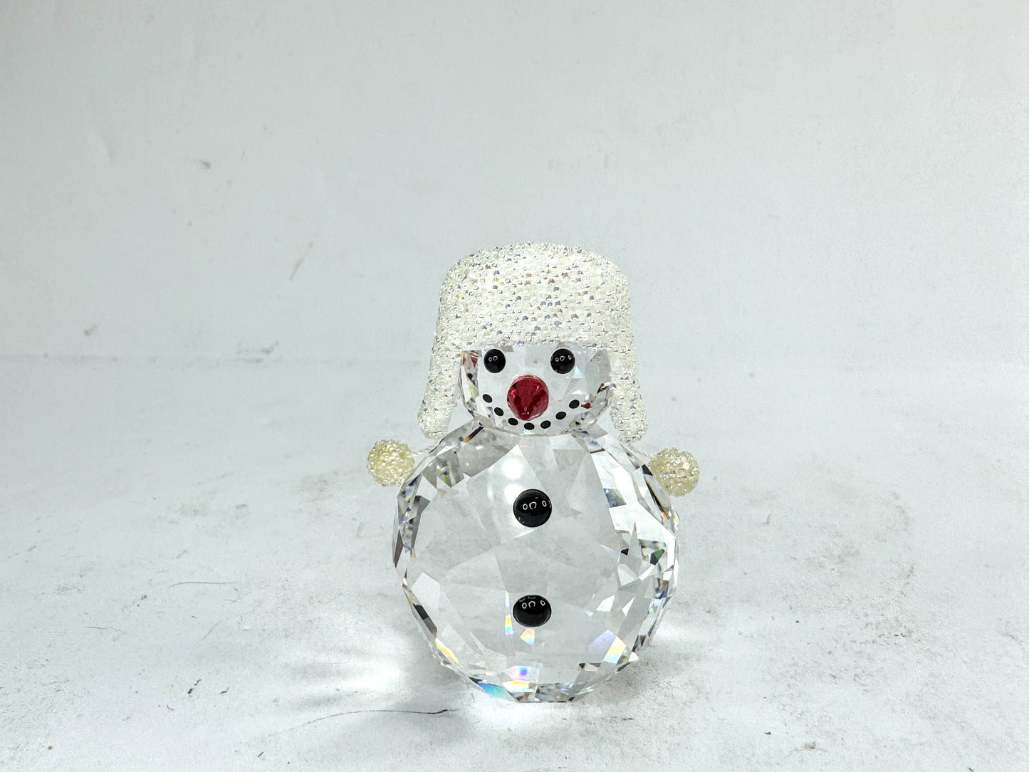 Vintage Swarovski Crystal Toboggan Snow Hat Christmas Snowman Figurine S292