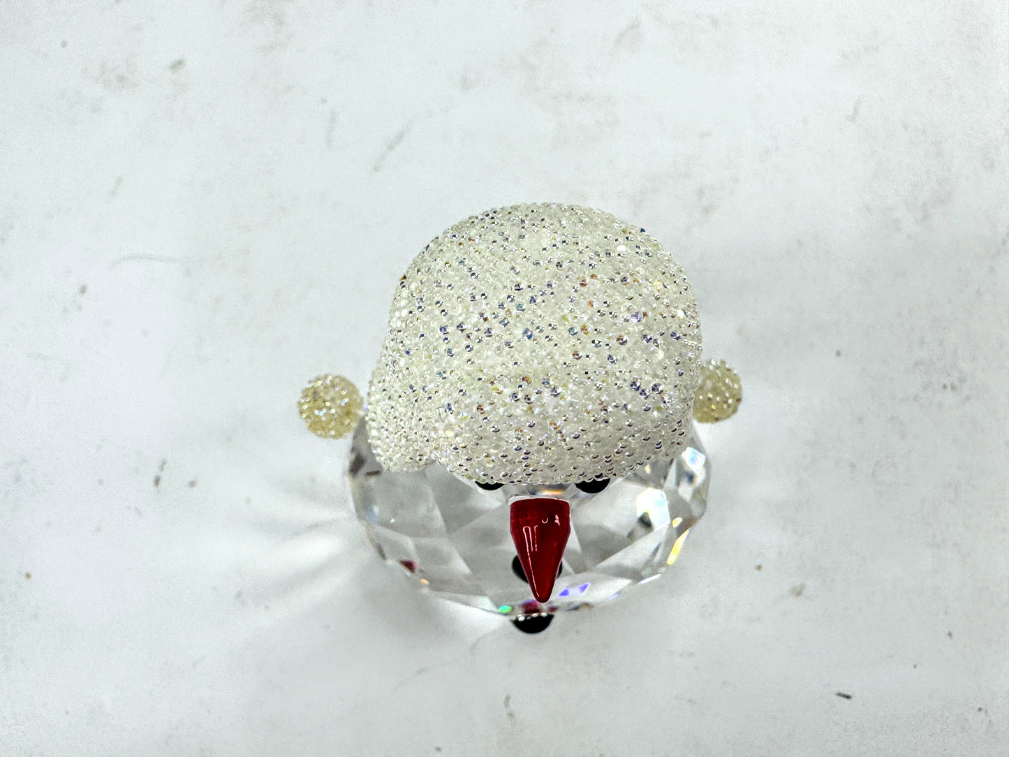 Vintage Swarovski Crystal Toboggan Snow Hat Christmas Snowman Figurine S292