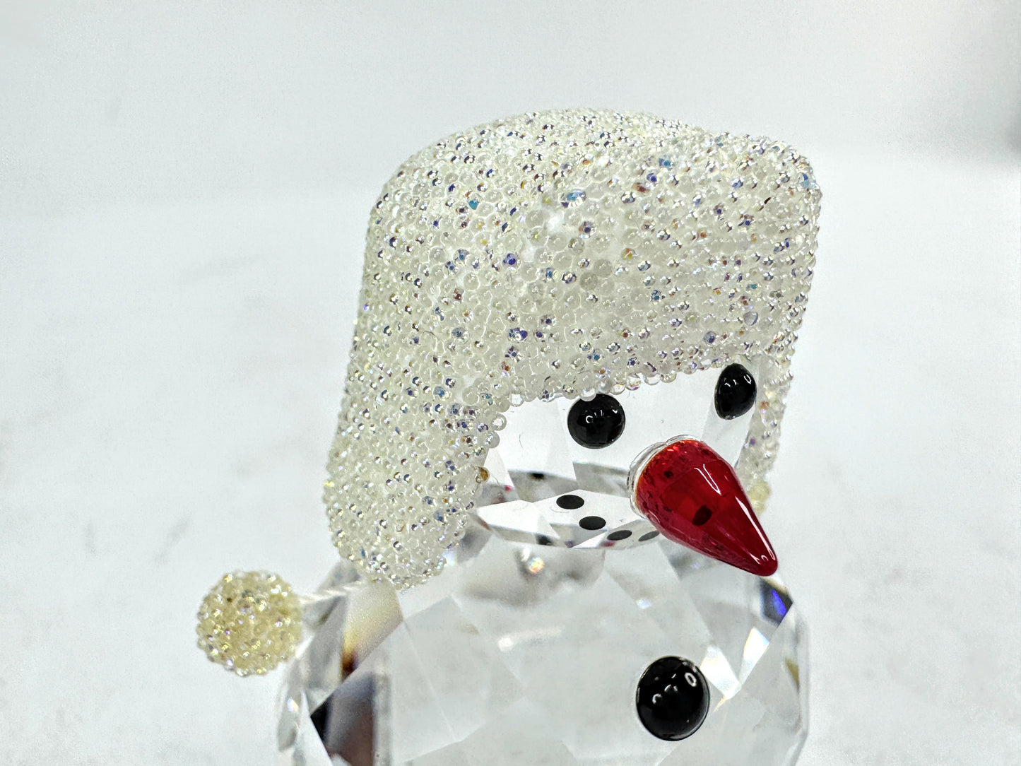 Vintage Swarovski Crystal Toboggan Snow Hat Christmas Snowman Figurine S292