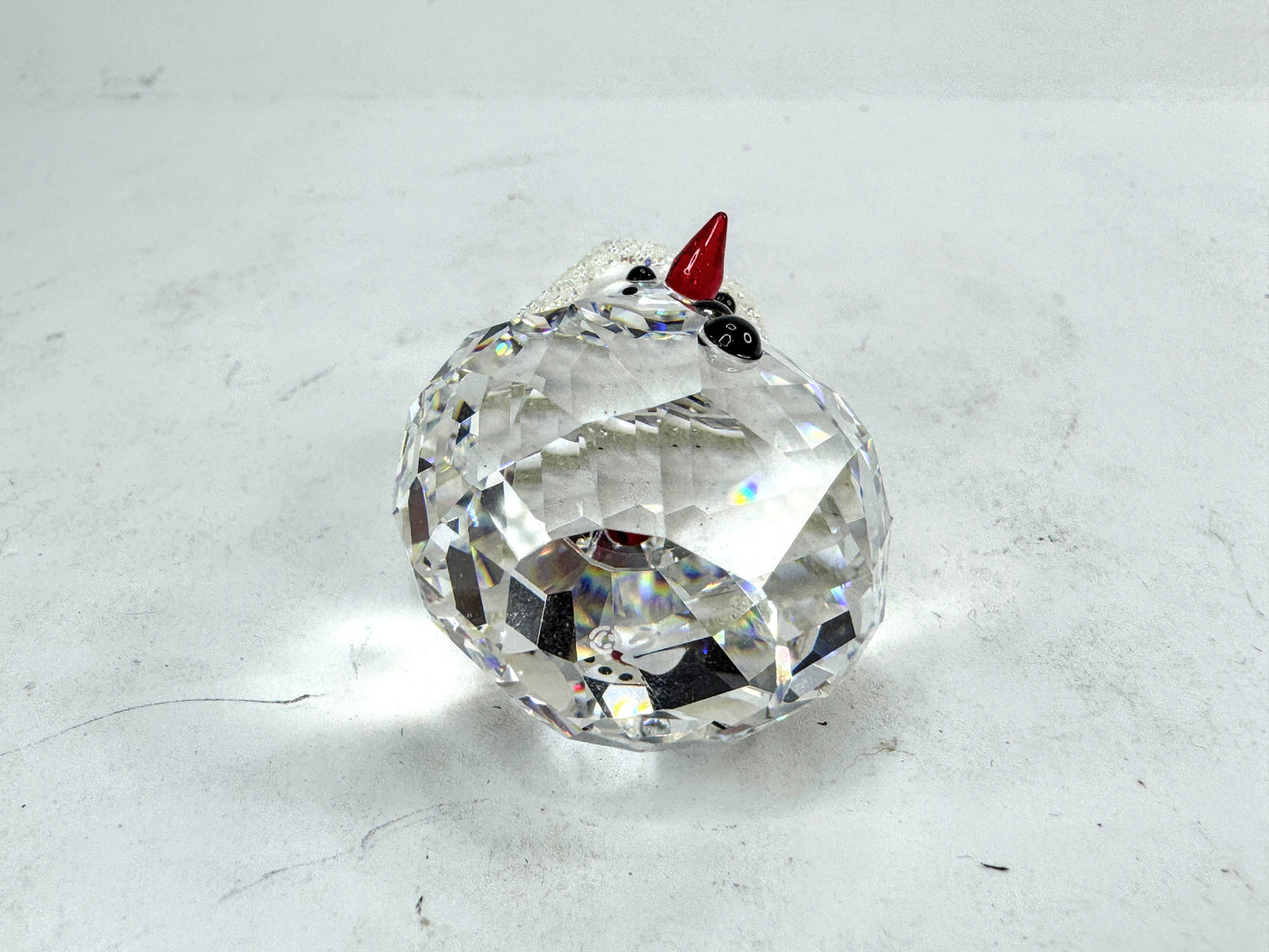 Vintage Swarovski Crystal Toboggan Snow Hat Christmas Snowman Figurine S292
