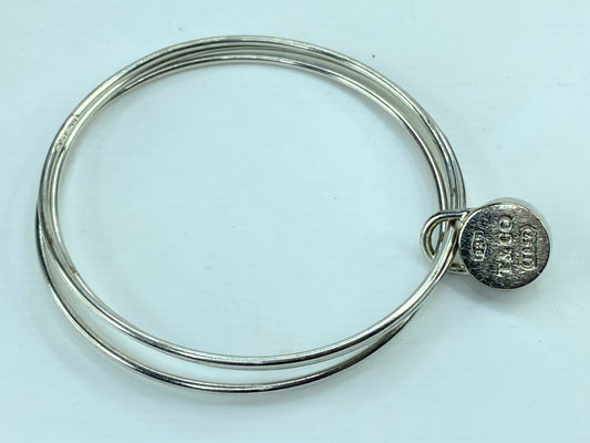 Tiffany & Co Sterling Silver 1837 Round Padlock Triple bangles 8" JR678