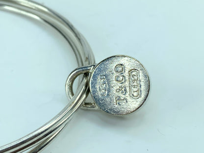 Tiffany & Co Sterling Silver 1837 Round Padlock Triple bangles 8" JR678