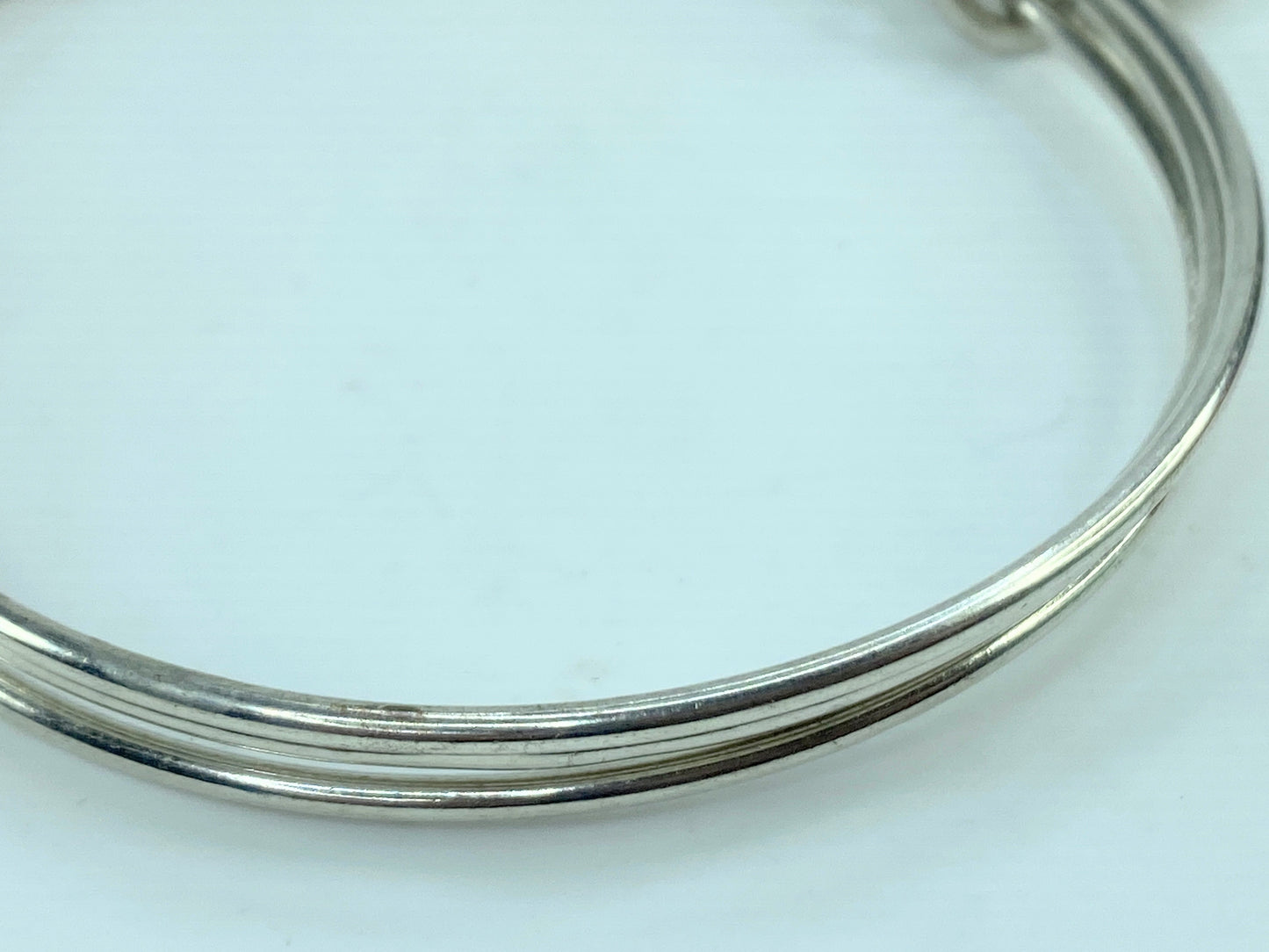 Tiffany & Co Sterling Silver 1837 Round Padlock Triple bangles 8" JR678