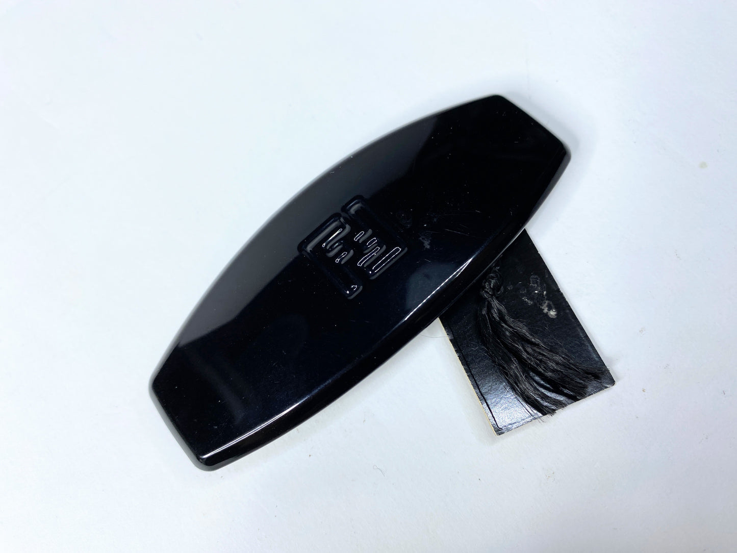 Fendi Hair accessory Black Plastic Resin gold-tone hair barrette 3.75" New GS670