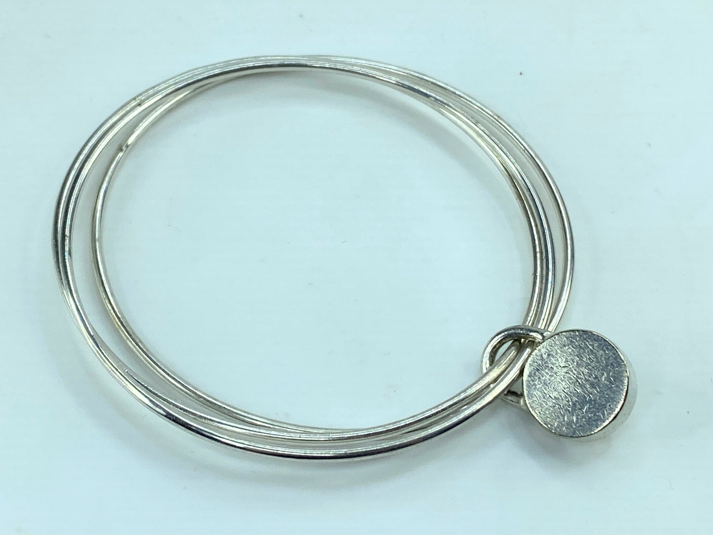 Tiffany & Co Sterling Silver 1837 Round Padlock Triple bangles 8" JR678