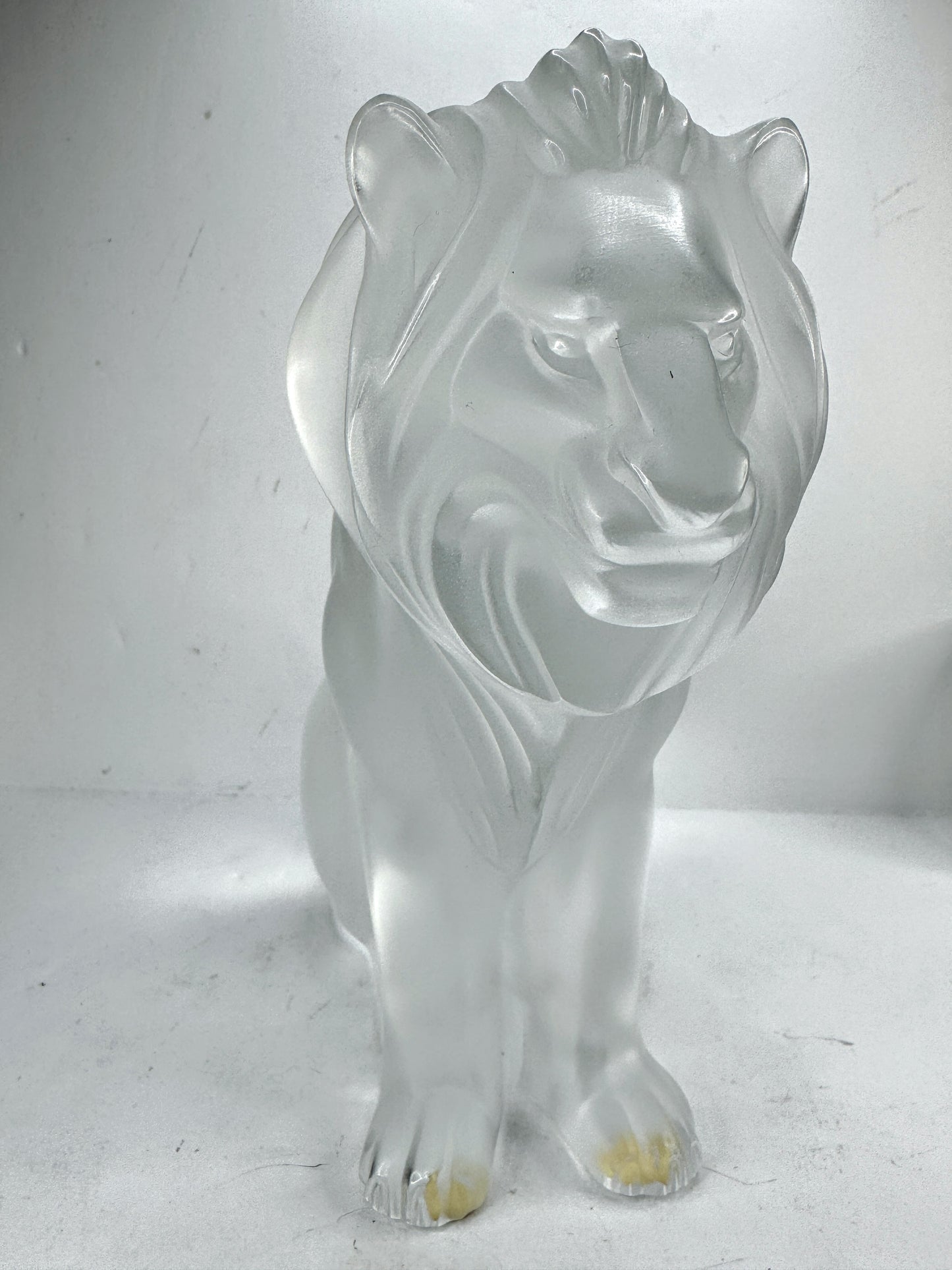 Vintage Lalique Crystal Lion De Lumiere Seated Sculpture A995