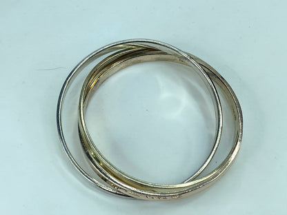 Tiffany Sterling 925 yellow/rose/silver Triple Rolling Bangle Bracelet JR680
