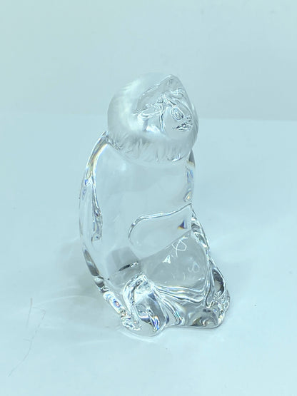 Vintage Baccarat France Crystal Zodiac Monkey Frosted Face Figurine 3.5" A518