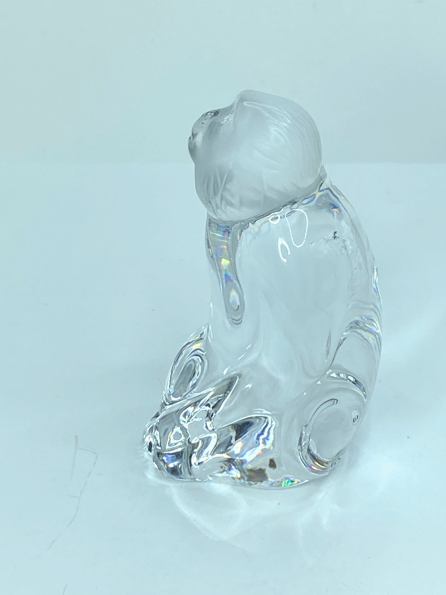 Vintage Baccarat France Crystal Zodiac Monkey Frosted Face Figurine 3.5" A518