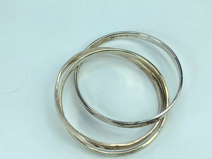 Tiffany Sterling 925 yellow/rose/silver Triple Rolling Bangle Bracelet JR680