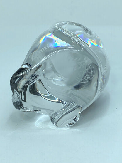 Vintage Baccarat France Crystal Zodiac Monkey Frosted Face Figurine 3.5" A518