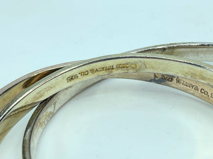 Tiffany Sterling 925 yellow/rose/silver Triple Rolling Bangle Bracelet JR680