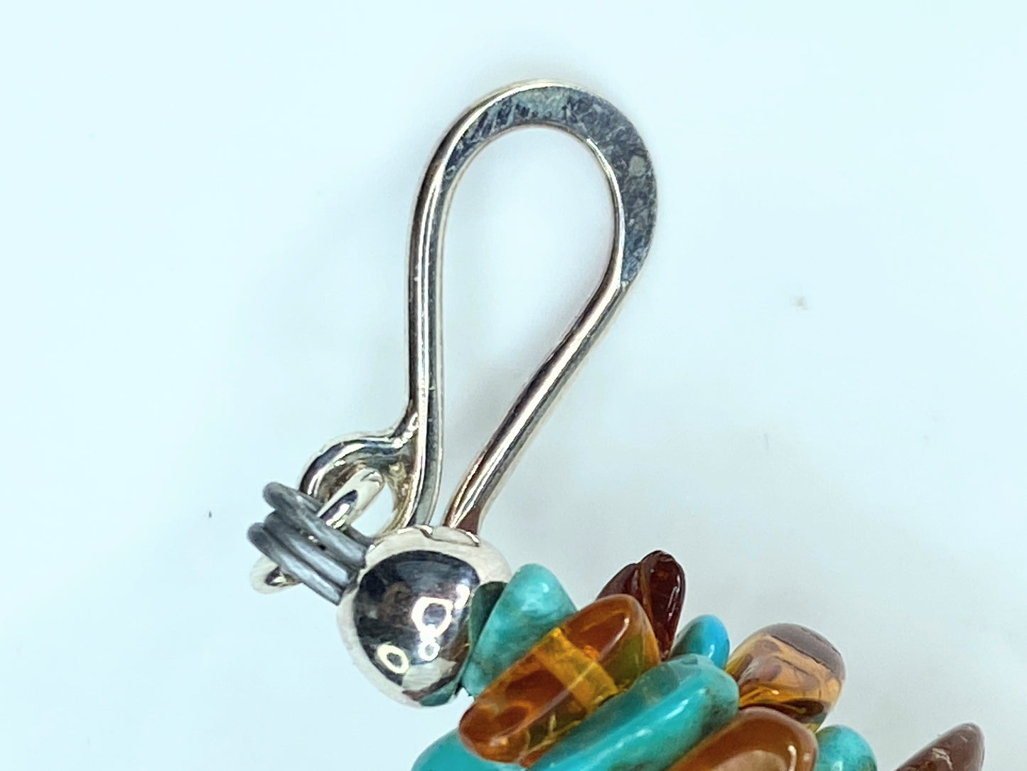 Sterling 925 "Mine Finds" By Jay King 5 Strand Amber & Turquoise Necklace JR0038