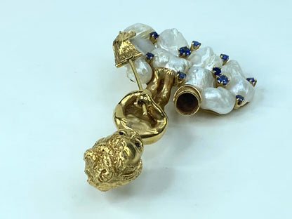 Ruser 14K gold Saturday's Day Works hard for his living brooch JR1002