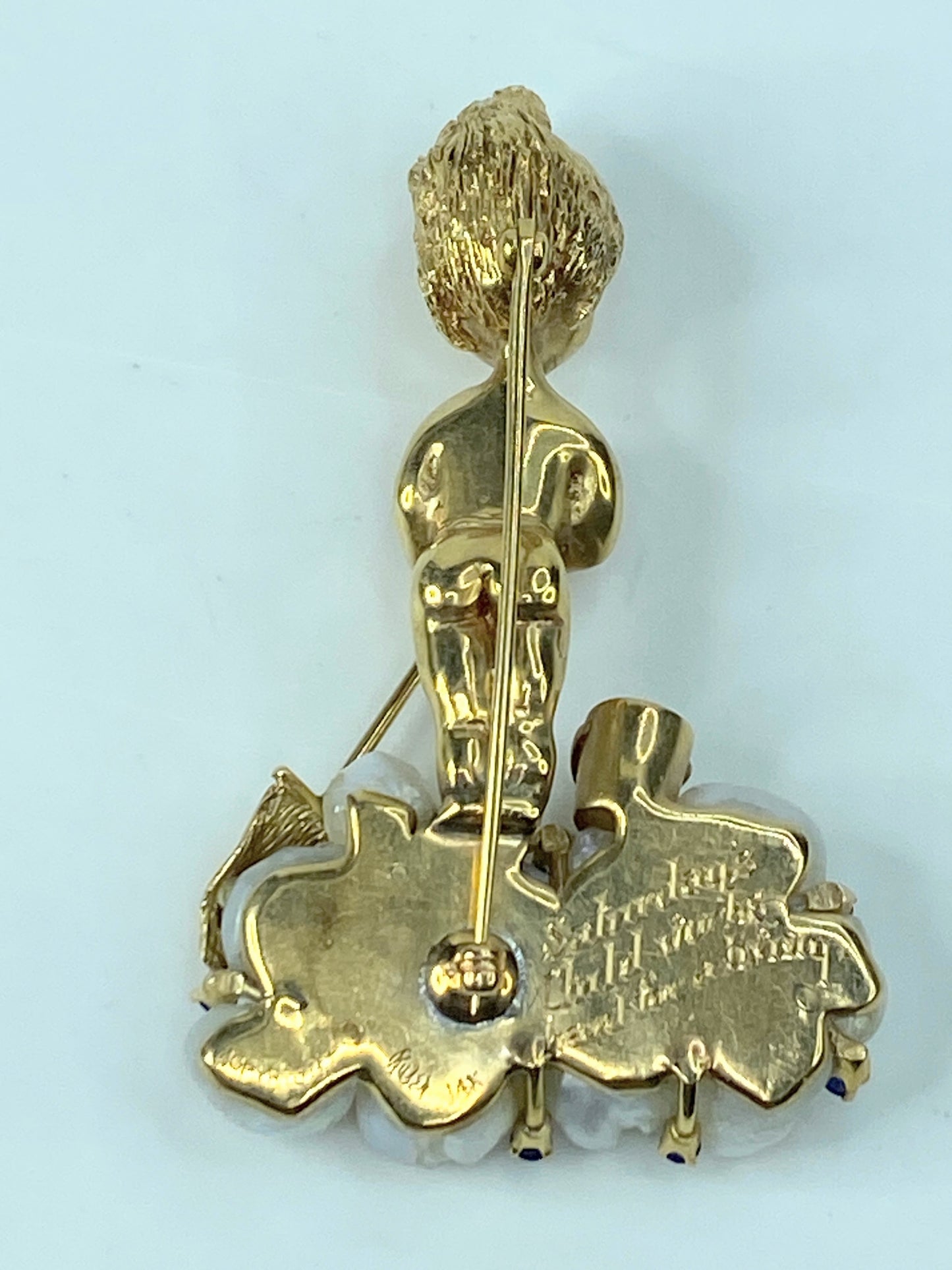 Ruser 14K gold Saturday's Day Works hard for his living brooch JR1002