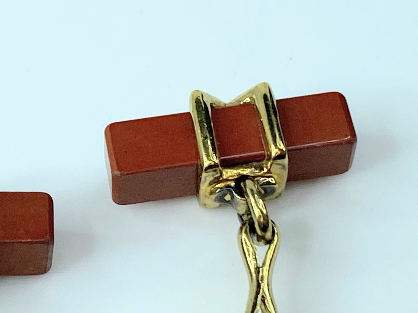 Tiffany & Co. Jasper "X" motif sterling cufflink