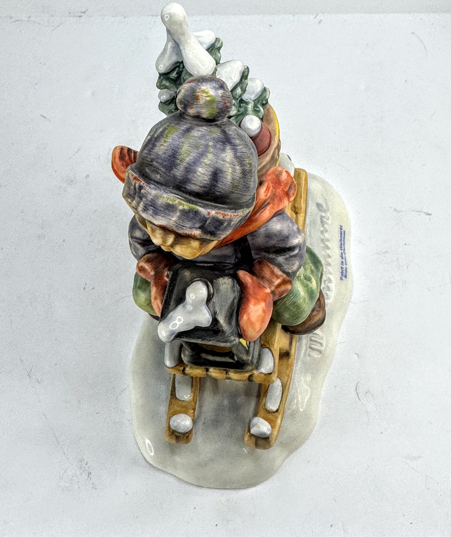 Vintage Goebel Hummel "Ride Into Christmas" 396/I Figurine Boy Sled Mint A1012