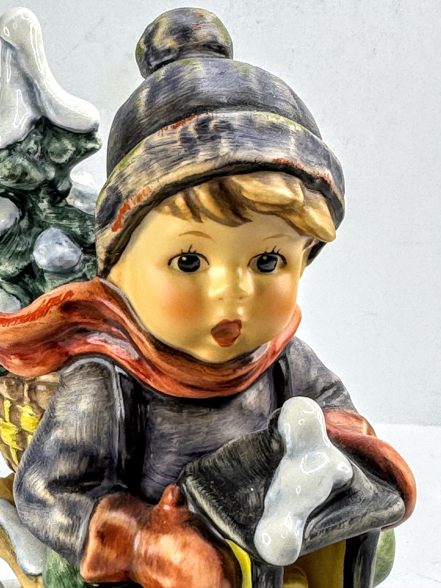 Vintage Goebel Hummel "Ride Into Christmas" 396/I Figurine Boy Sled Mint A1012