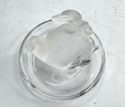 Vintage Lalique Deux Cygnes Two Swans Crystal Ring Dish Holder A996