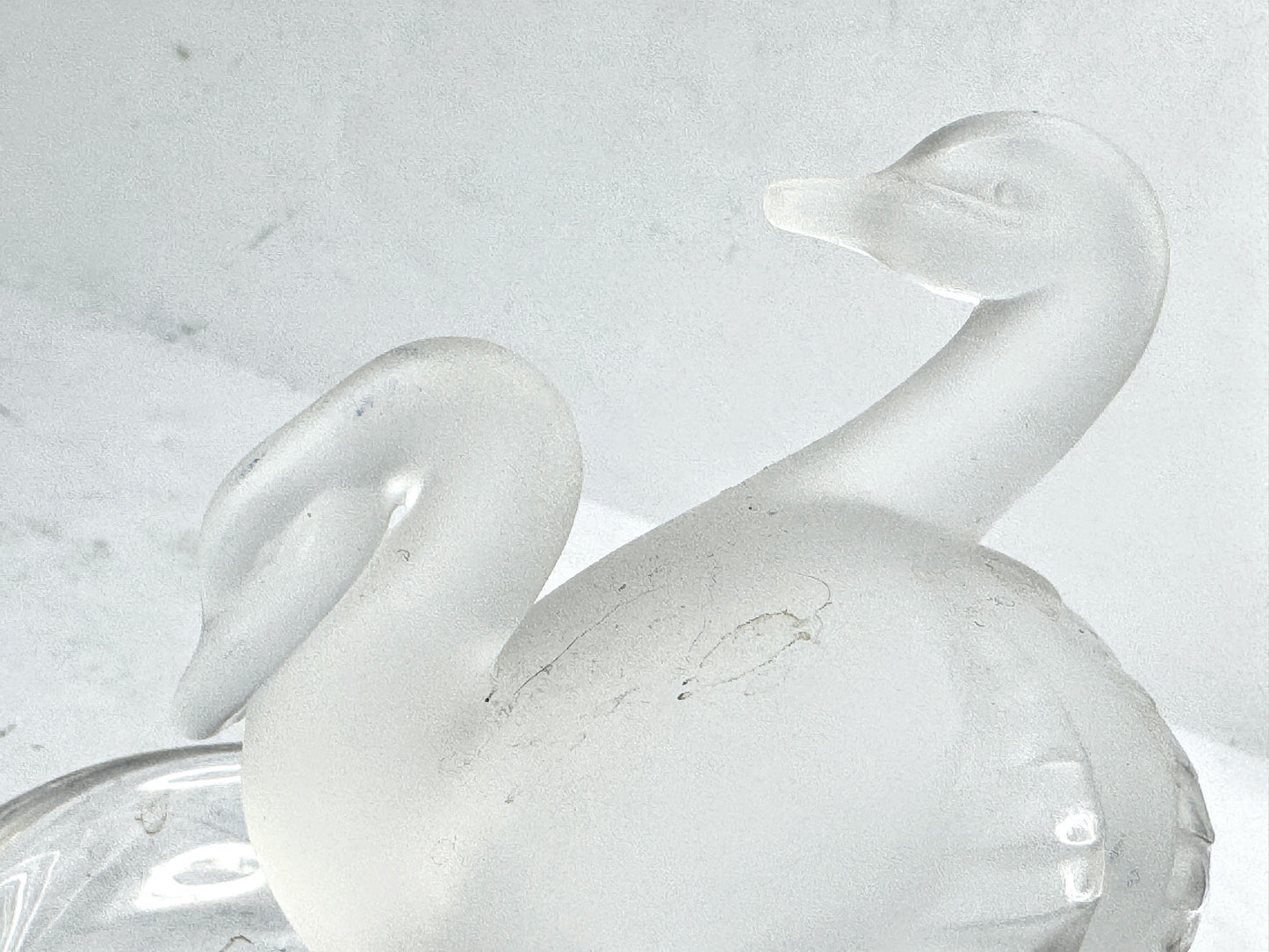 Vintage Lalique Deux Cygnes Two Swans Crystal Ring Dish Holder A996