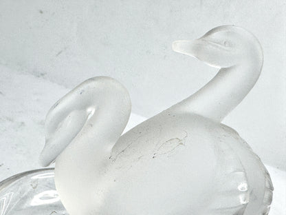 Vintage Lalique Deux Cygnes Two Swans Crystal Ring Dish Holder A996