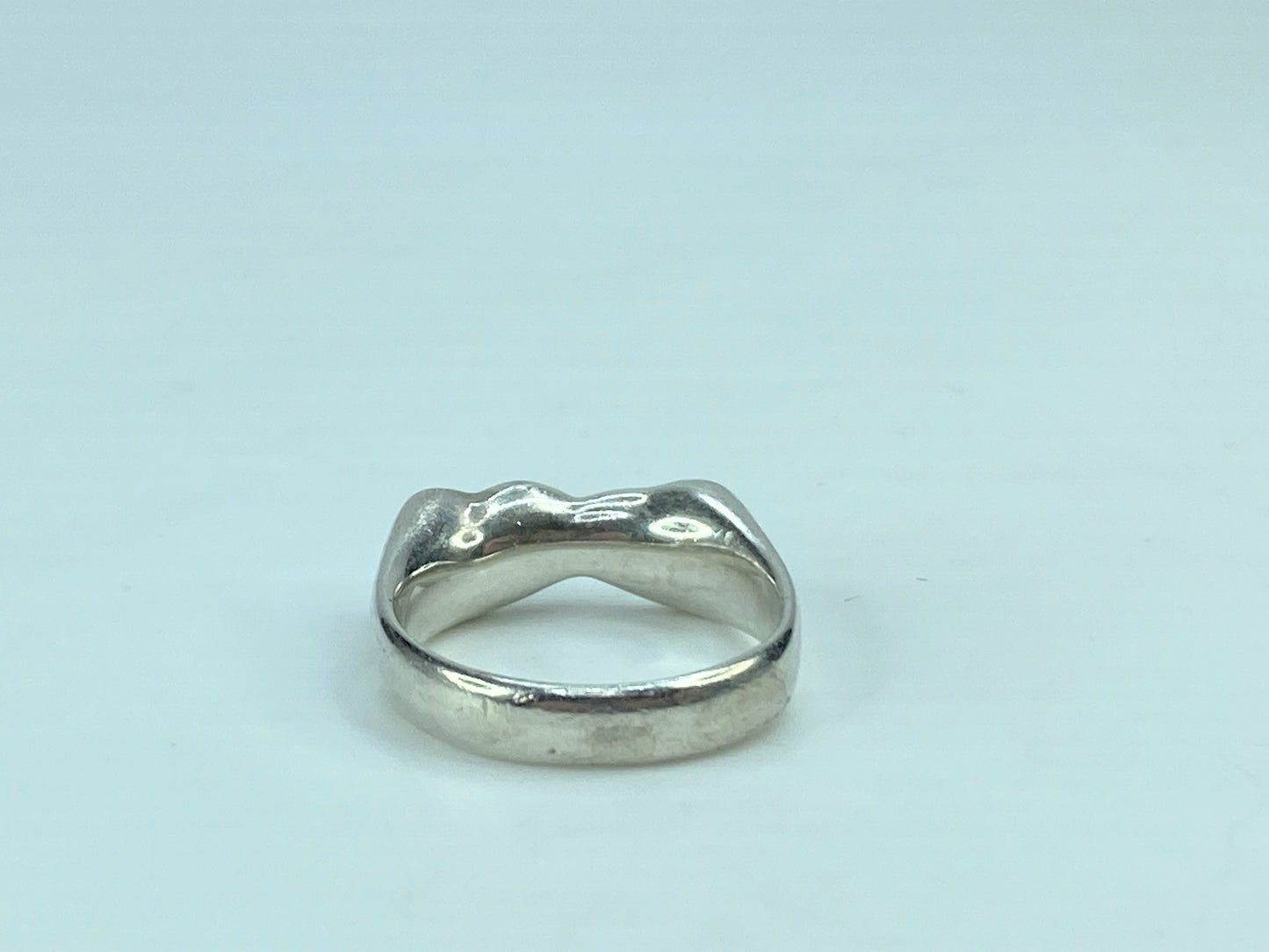 Tiffany & Co Peretti Double Hearts Ring sterling Silver Love Promise Band JR682