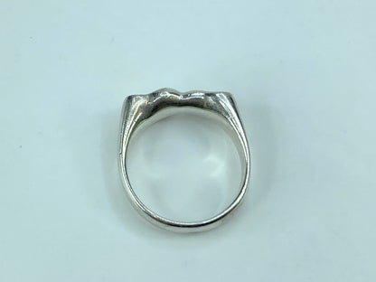 Tiffany & Co Peretti Double Hearts Ring sterling Silver Love Promise Band JR682