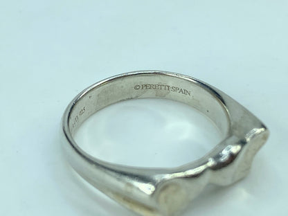 Tiffany & Co Peretti Double Hearts Ring sterling Silver Love Promise Band JR682