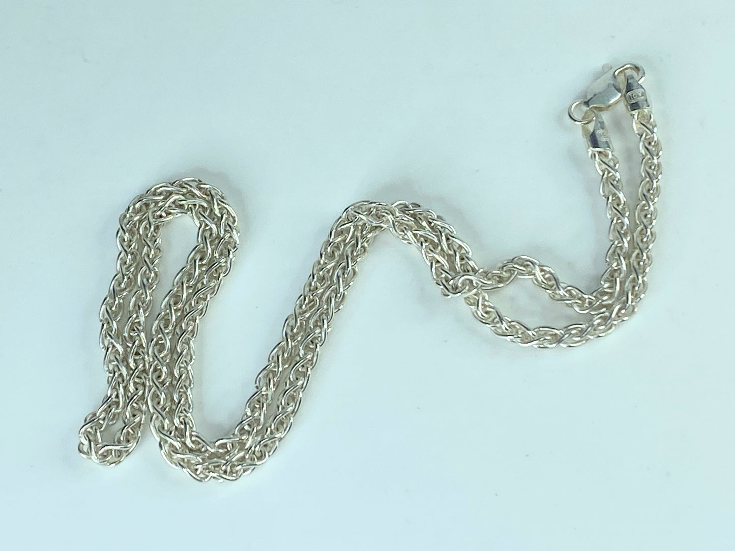 Sterling silver 3.5mm weaving rope cable chain necklace 18" 15.7g JR9870